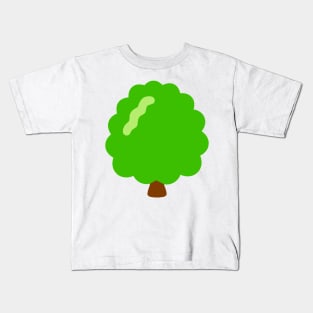 Green Forest Tree Emoticon Kids T-Shirt